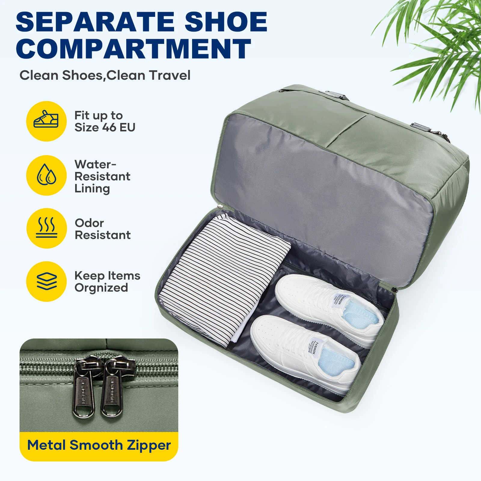 Borsa da Viaggio Grande, Borsa da Trasporto con Scomparto per Scarpe, Borse da Weekend per Donne, per Viaggi, Lavoro, Sport, Ospedale - immagine 3