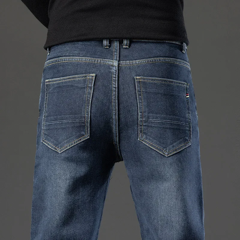 Male Waterproof Thicken Warm Baggy Work Long Trousers Winter Simplicity Pants Men Double Layer Fleece Pants Business Clothing 5