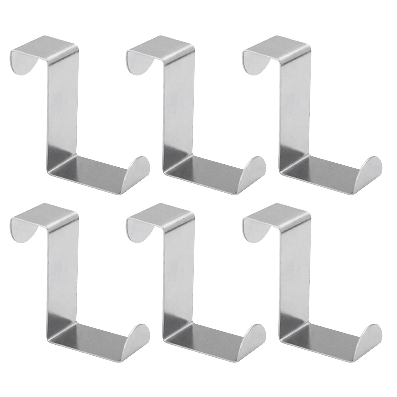 

6pcs Cabinet Multi Functional Over Door Hook Durable Stainless Steel Drawer Kitchen Coats Bedroom Heavy Duty Z Shape For Hanging