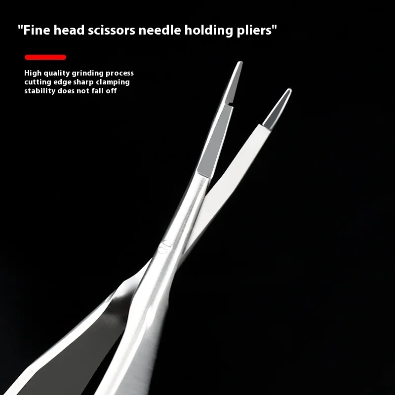 Microscopic needle-holding pliers with scissors, surgical instruments, medical needle clamps 1pcs