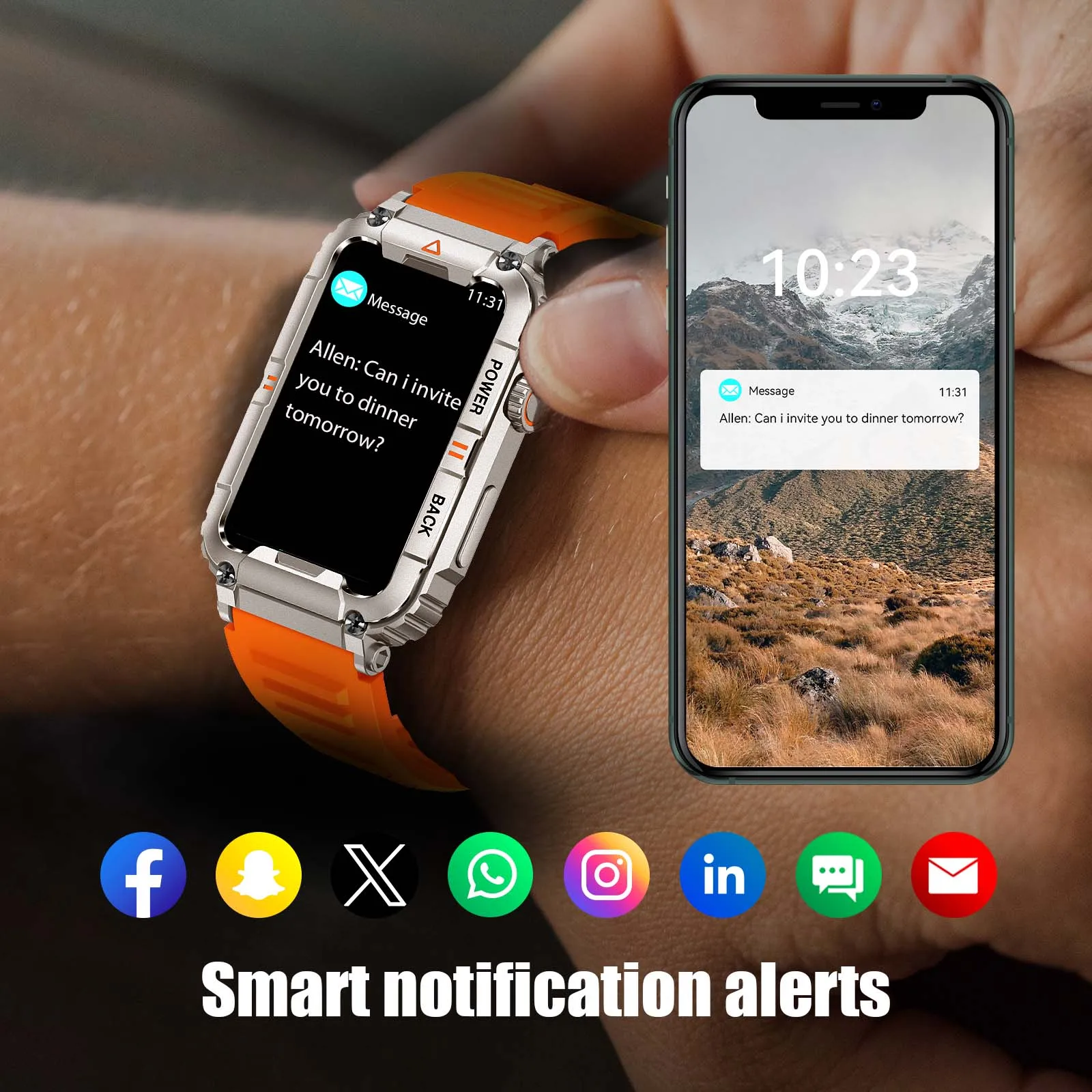 EIGIIS New Military Smart Watch 100+ Sports Modes Health Monitor Bluetooth Call IP67 Waterproof Men Women For IOS Android KR88 - Image 3