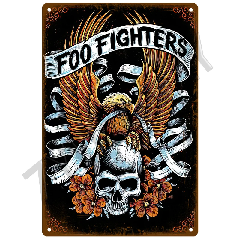 Wall Stickers Rock and Roll Metal Sign Band Tin Sign Decorative Plates Vintage Poster Stickers Man Cave Music Home Bar Wall Decor Plaque Art