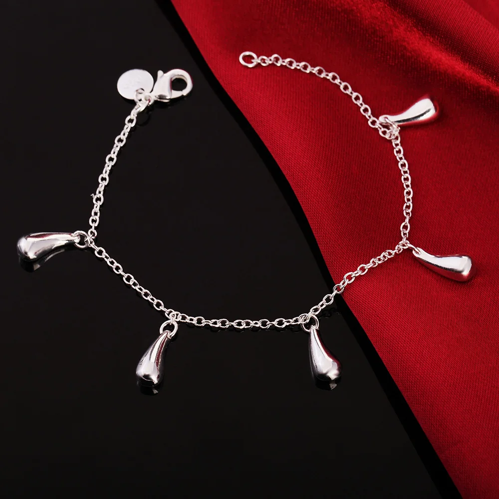 Bracelet en argent timbre 925 pour femme, breloques JOCharms, pendentif goutte, bijoux de mode, beau, dame, mariage, livraison gratuite, beau cadeau