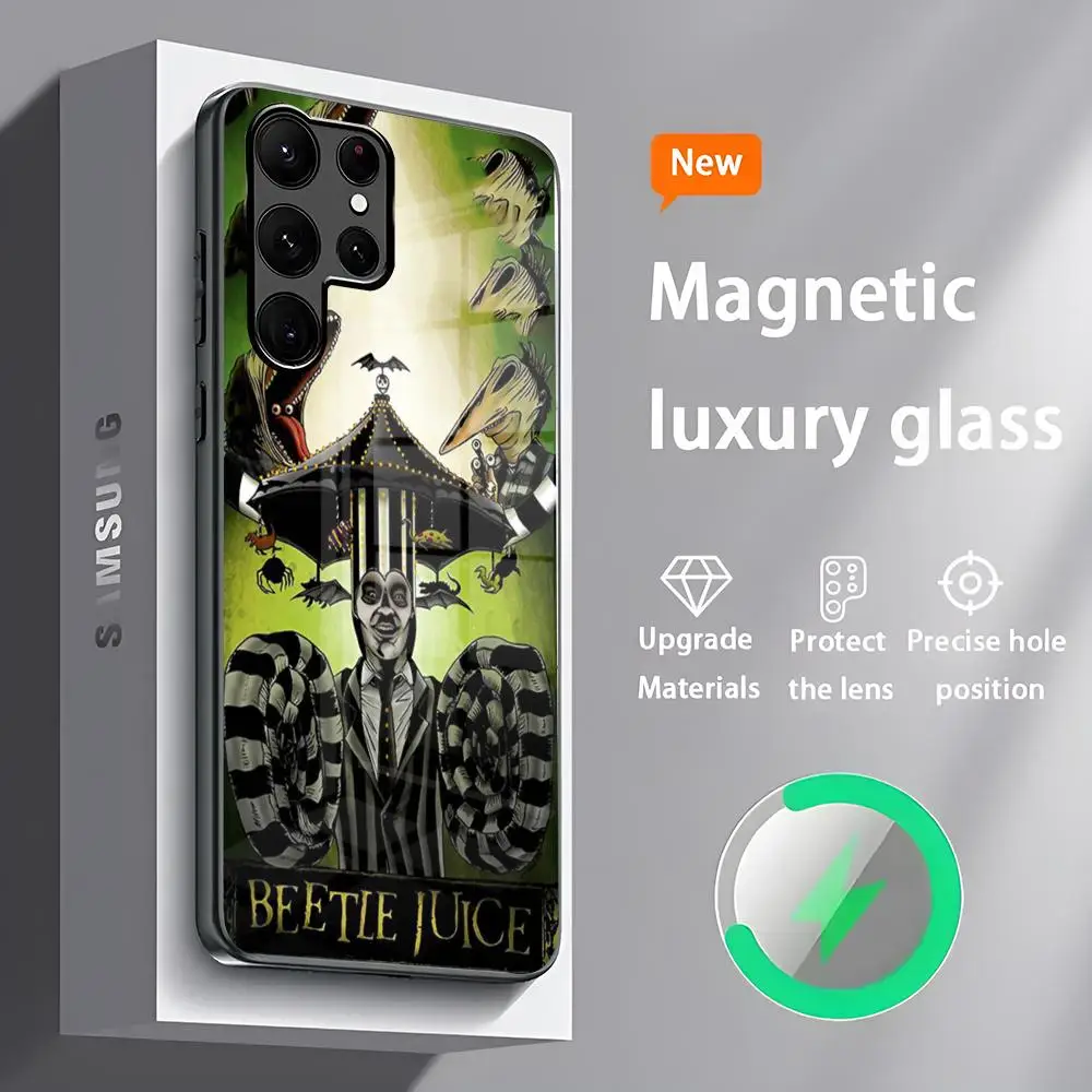 thumbnail image 1 of Funda de teléfono B-Beetlejuice 2 para Samsung S 25 S24 S23 S22 S21 S20 Plus Ultra Note20 Funda de teléfono magnética de vidrio, 1 of 5