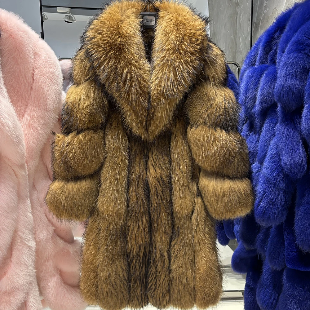 YOLOAgain 長さ108cm 高級リアルフォックスファージャケット