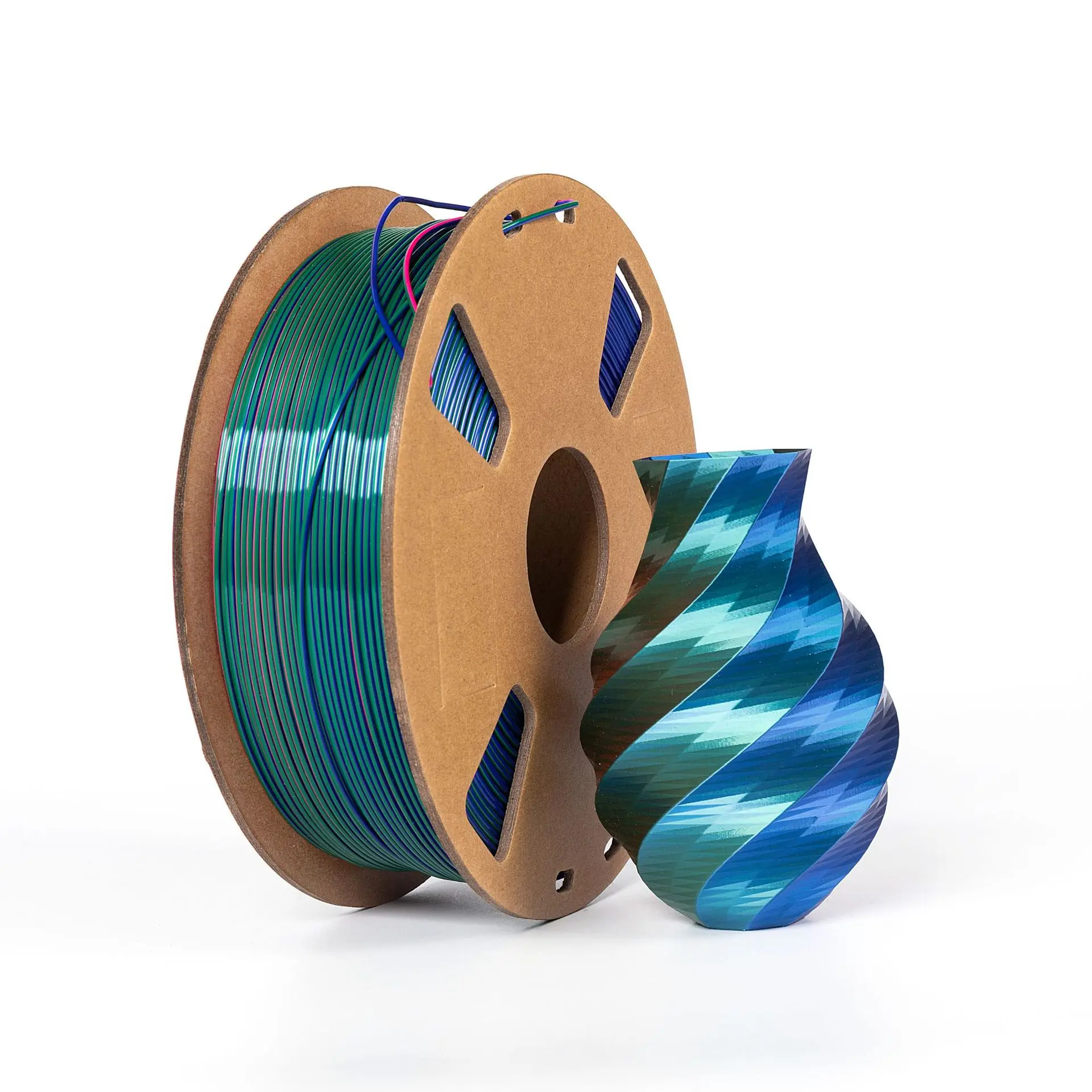 1KG 3D 프린팅 필라멘트 1.75mm PLA 실크 삼색 프린터 필라멘트 (대부분의 FDM DIY 재료용)