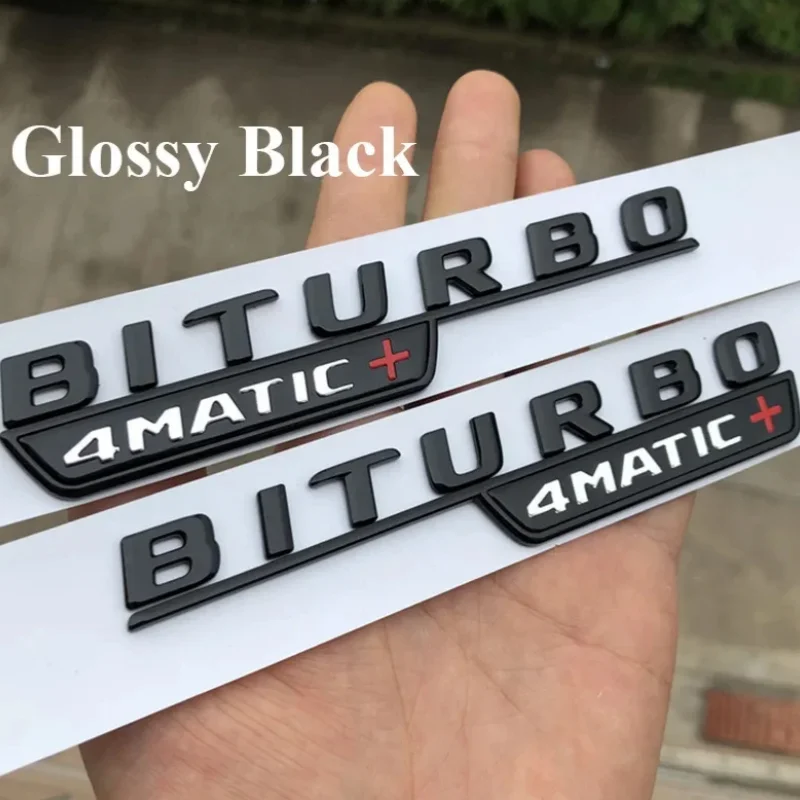 3D Car Fender BITURBO 4MATIC Badge Emblem Sticker For Mercedes C43 AMG W205 W204 E43 W213 W212 GLC43 GLE43 W166 W167 Accessories