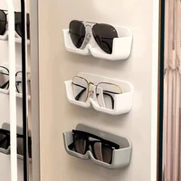 High End Glass Display Cabinet Glasses Storage Box Wall Mounted Perforated Free Sunglasses Storage Rack Sunglass Home Tidying 1