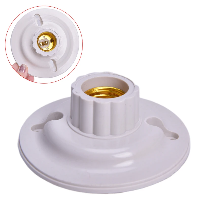Good Quality E27 LED Light Bulb Holder Round Socket E27 Base Hanging Lamp Socket Screw Base
