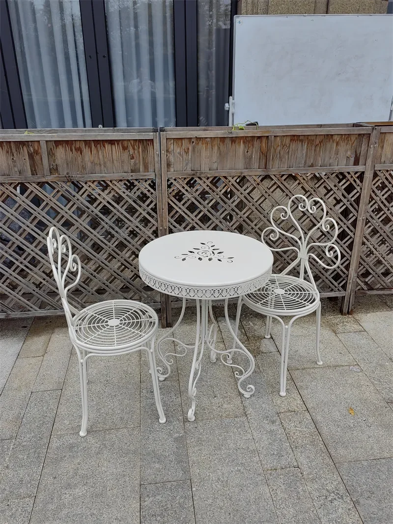 Description Picture 4 of itemNordic Iron Table and Chairs Set Outdoor Courtyard Lounge Chair Household Balcony Garden Coffee Table Garden Furniture set Z