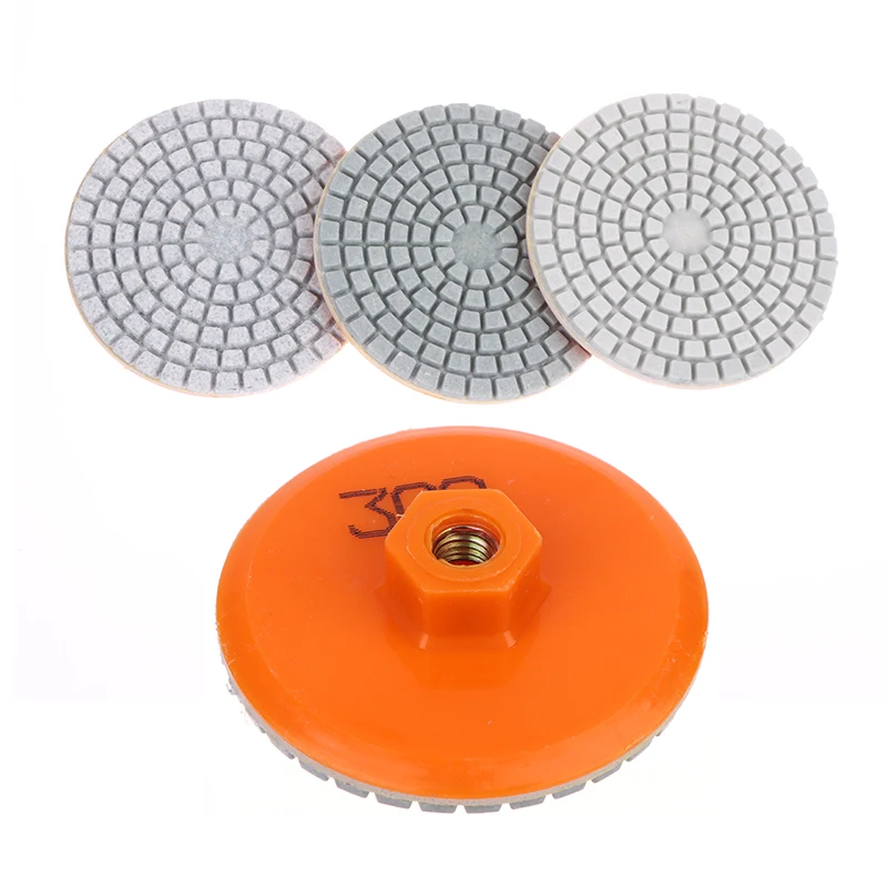 

3 Inch 80MM Integrated Diamond Wet/Dry Polishing Pad With Backer For Grinding Granite Stone Concrete Marble Quartz Abrasive Tool