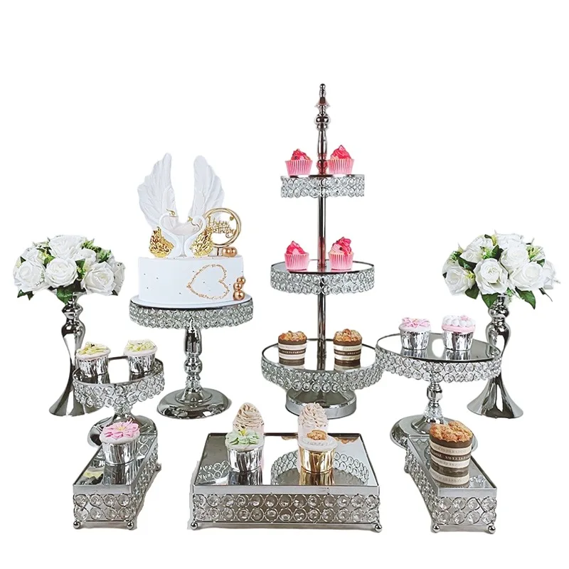 Set di 5 alzate per torte mod. Baroque Trasparenti