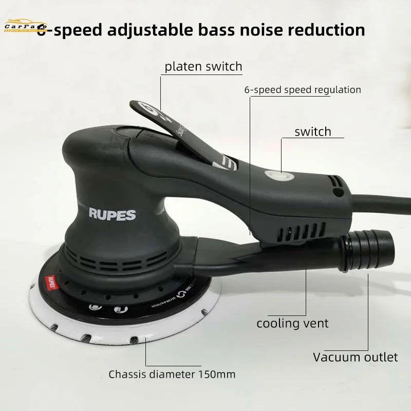 Original Italian Rupes 6-inch Sander 150MM Multi-function Variable Speed Wired Electric Woodworking Angle Polishing Machine