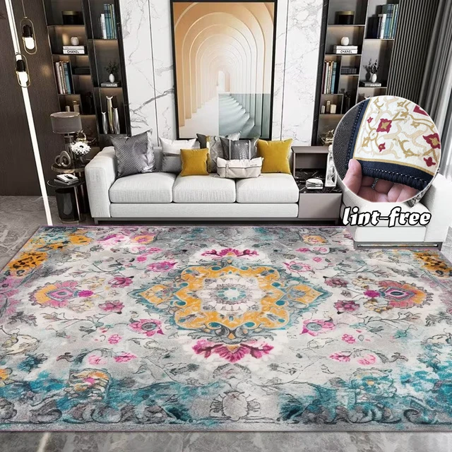 Alfombra estampada de lujo para sala de estar, estético, clásico, grande,  lavable, antideslizante, 200x300 - AliExpress