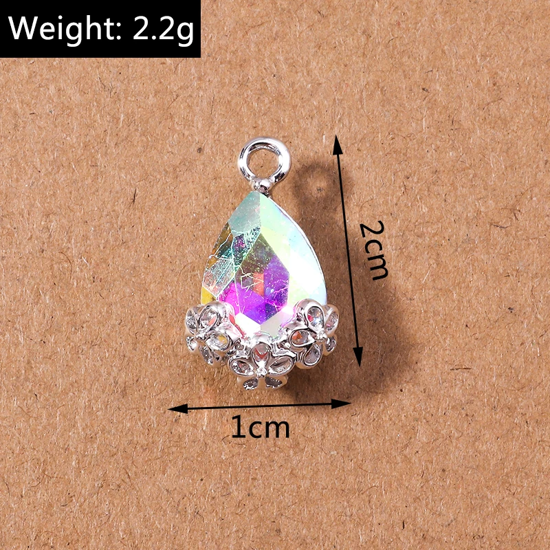 10pcs 섬세한 크리스탈 CZ 물방울 매력 보석 만들기 귀걸이 목걸이 펜던트 ..