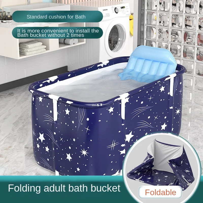 Cold Plunge Tub 53in Foldable Bath Tub Wide Bathtub With Bath