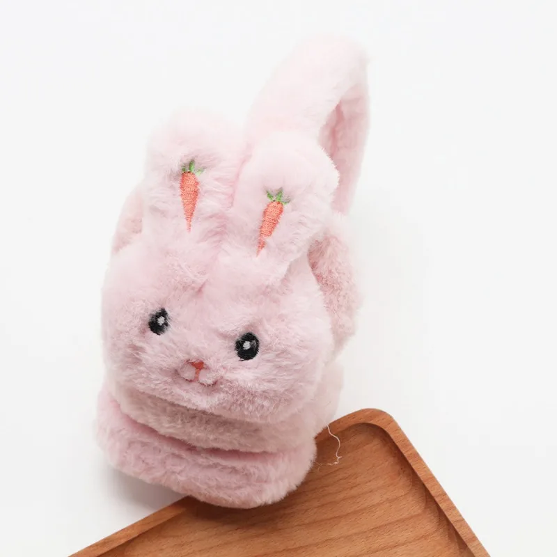 Cartoon Rabbit Winter Warm Earmuffs for Children Girls Plush Thick Soft Ear Cover Ear Protection Warmth Muffs for Women Kids