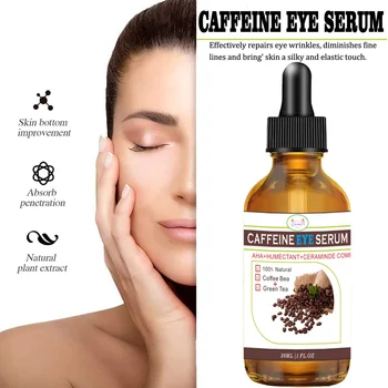 30ml Caffeine Eye Serum Anti-Wrinkle Tightening Skin Remove Eye Bags Fade Fine Lines Dark Circles Brighten Eye Cream Care - Thumbnail 4