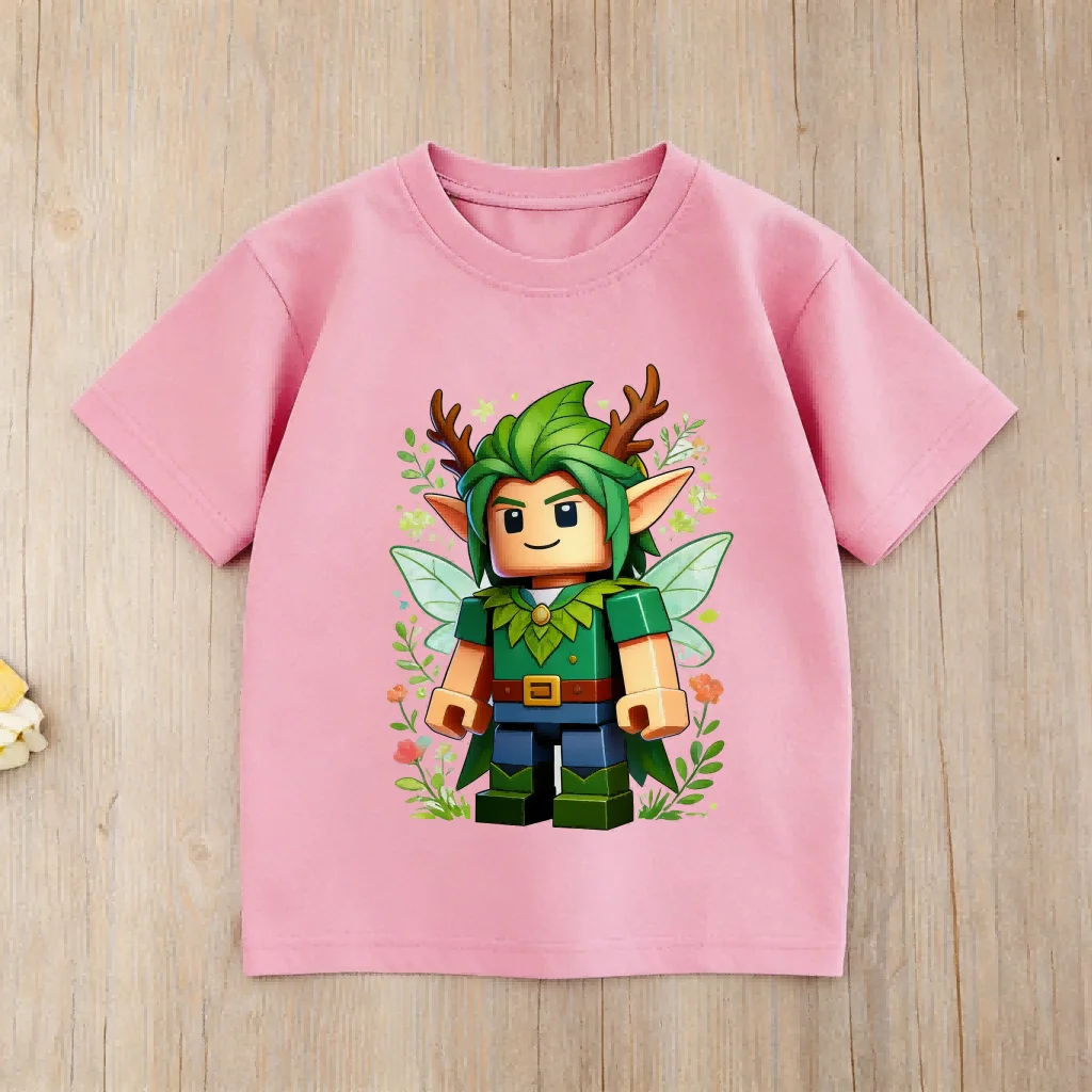 Roblox 탐정 캐릭터 프린트 어린이 티셔츠 소년 소녀 캐주얼 반소매 코튼 티 통기성 여름 데일리웨어 탑