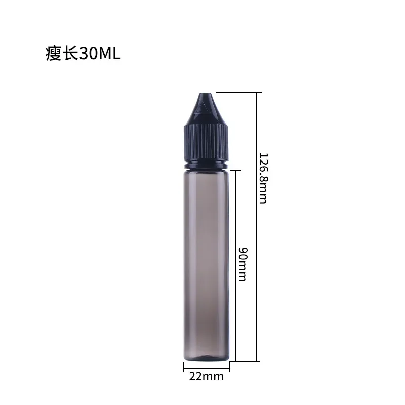 Set of 5 Versatile Black Dropper Bottles for Liquids with Long Tip Cap