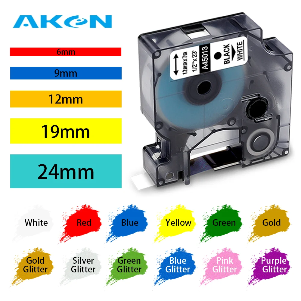 Cinta Compatible Dymo D1 12mm 45013 45010 45018 Cinta De