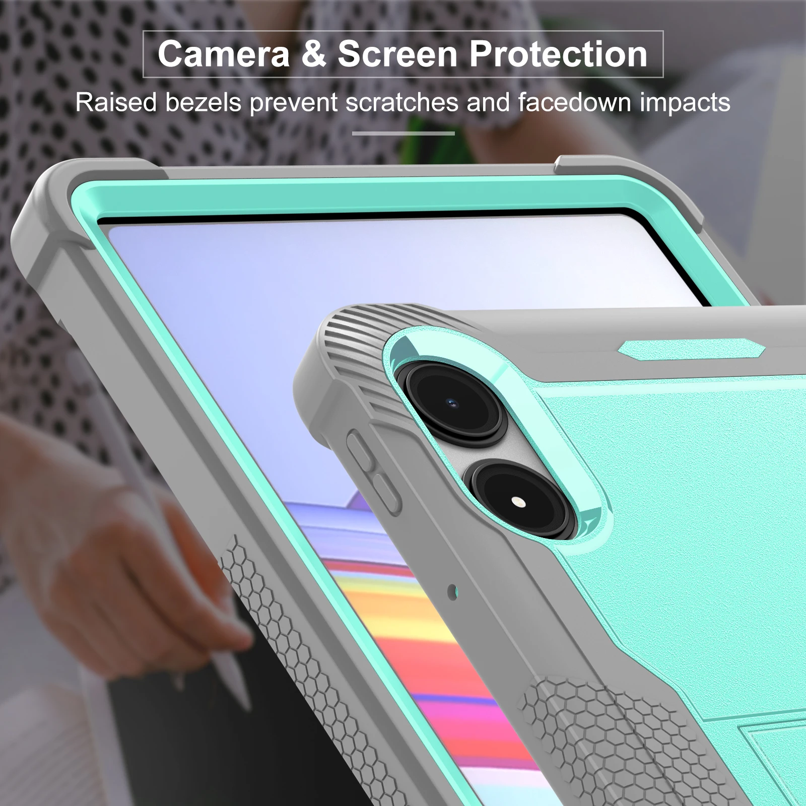 Durable Armor Kickstand Case with Triple-Layer Protection and Versatile Compatibility