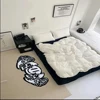 Black White Funny Creative Carpet Smiling Face Skull Rug Comfortable Soft Bedroom Rugs Living Room Decoration Non-slip Floor Mat 4