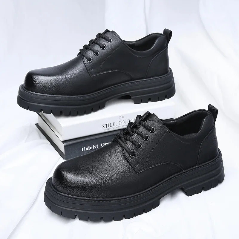 

HIGH-END Men's Genuine Leather Shoes British Style Thick Soled Men's Casual Shoes Men's Business Shoes Versatile Formal Shoes