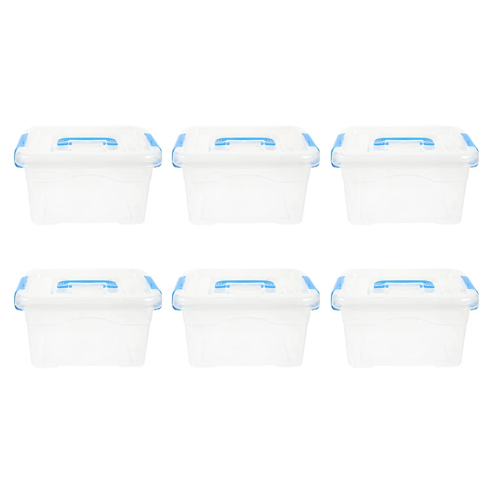 

6 Pcs Clear Plastic Containers Toy Storage Bins Multi-functional Desktop Management Organizer