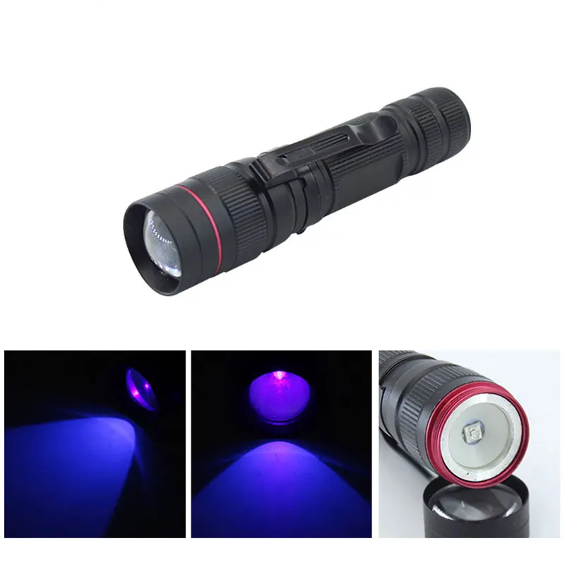 

PB Playful Bag Outdoor Sports UV Flashlight 395nm Purple Light Metal Aluminum Alloy Telescopic Focusing Toy Accessories RG17