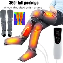 

Leg Massager with Air Compression Pressotherapy Circulation Hot Compress Relax Massager Foot and Calf Massage Pain Relief