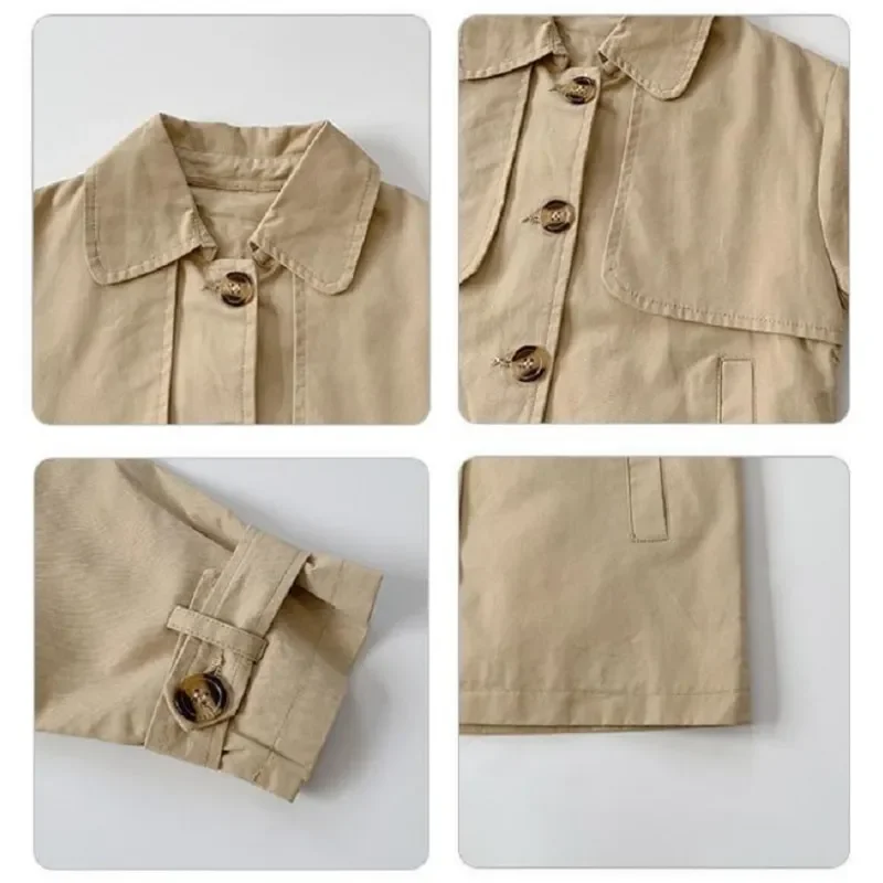 Fashion Baby Girl Boy Trench Cotton Kids Jacket Infant Toddler Kid Windbreak Jacket Autumn Spring Child Dust Coat Baby Outwear Clothes 1-7Y