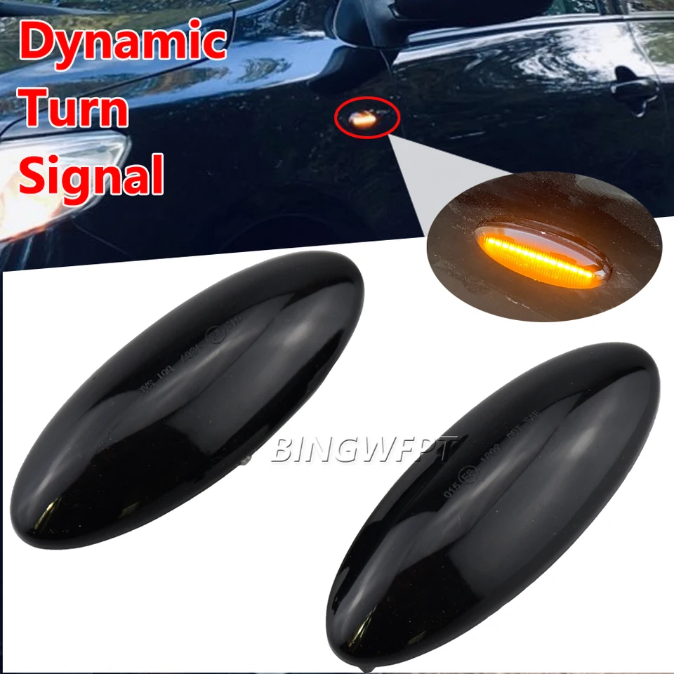 Kit 2 Indicatori A LED Anteriori Sequenziali Per Parafango - Compatibile Con Toyota Yaris, RAV4, Auris, Corolla - Bianco Cristallo, Lampeggio Dinamico - 5