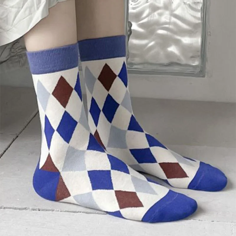 5 Pairs Animal Print Cute Long Socks Korean Style Women Socks Flowers Kawaii Sokken Girl Fashion Streetwear Spring Autumn