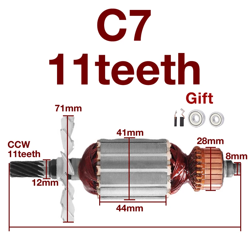 AC220-240V OEM Rotor Armature Stator Replacement Parts for Hitachi C7 185 Circular Saw 11teeth Armature Anchor Stator Coil