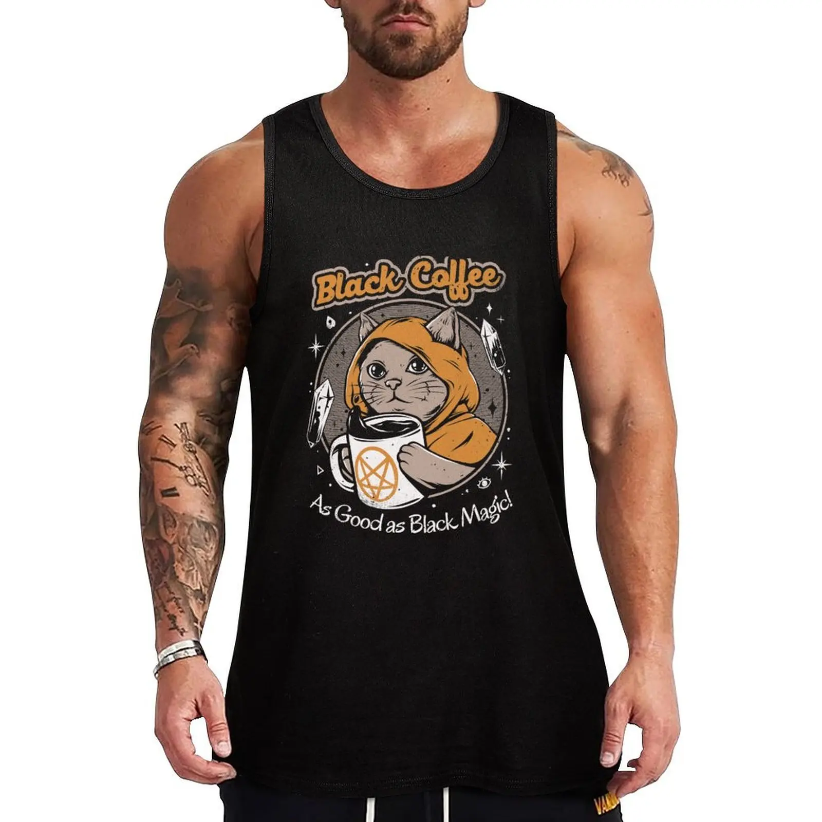 

Black Coffee Tank Top sleeveless t-shirts for men Bodybuilding shirt Vest for boy