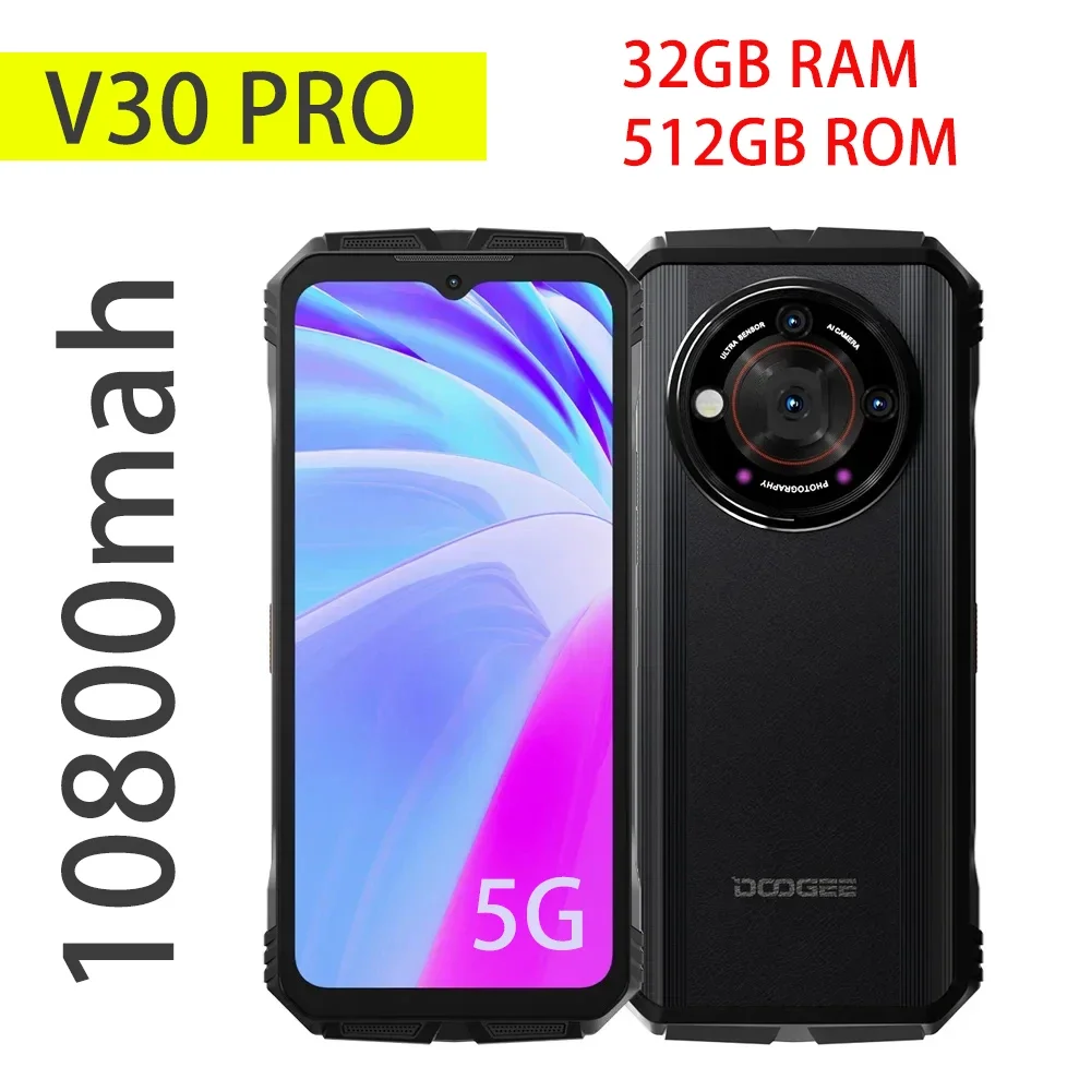 Global Version DOOGEE V30 Pro 5G Rugged Phone 32GB+512GB 200MP Smartphone  Android 13 Dimensity 7050 6.58 FHD 10800mAh 33W NFC - AliExpress
