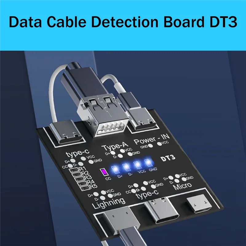 

USB-плата для обнаружения линии передачи данных для IOS Android Micro-USB Type-C плата обнаружения переключателя короткого замыкания DT3 USB-кабель