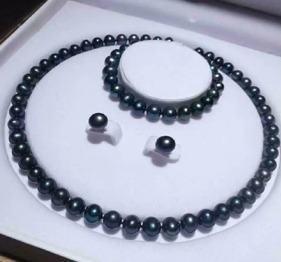 Collier En Argent Filled Avec Perle Noire De Tahiti 10mm Et Péridot - ROSEMIMOSA