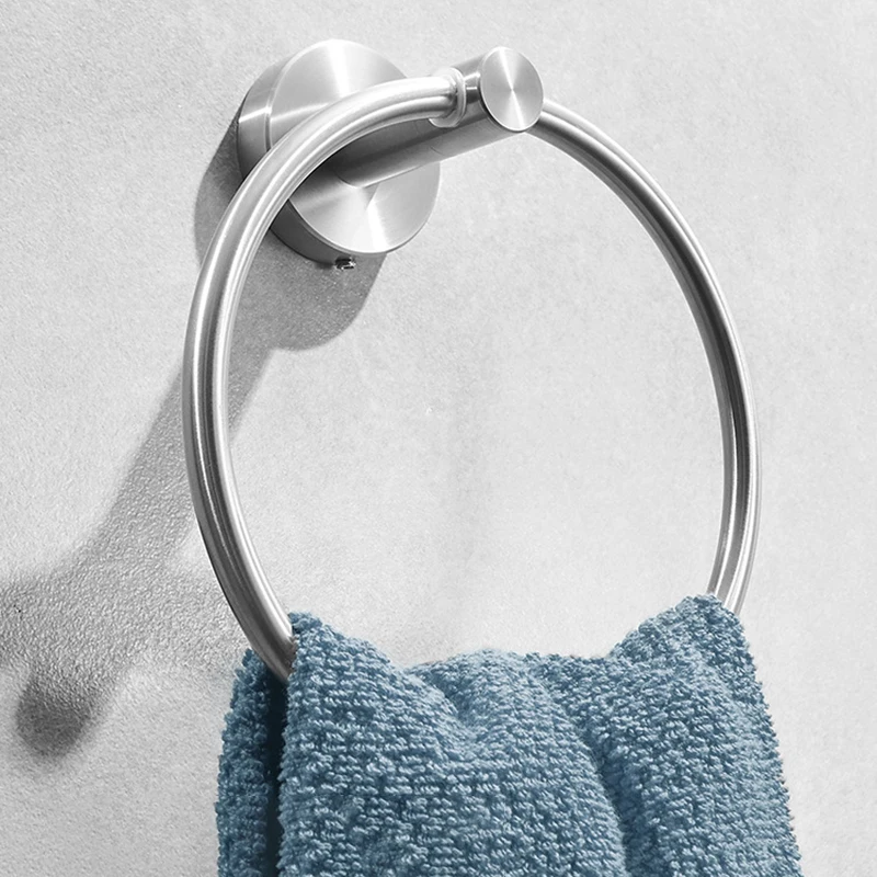 Bathroom Towel Hanger Holder Round Bath Towels Ring Gold Matte Black Bathroom Accessories Hand Towel Holder Rack For