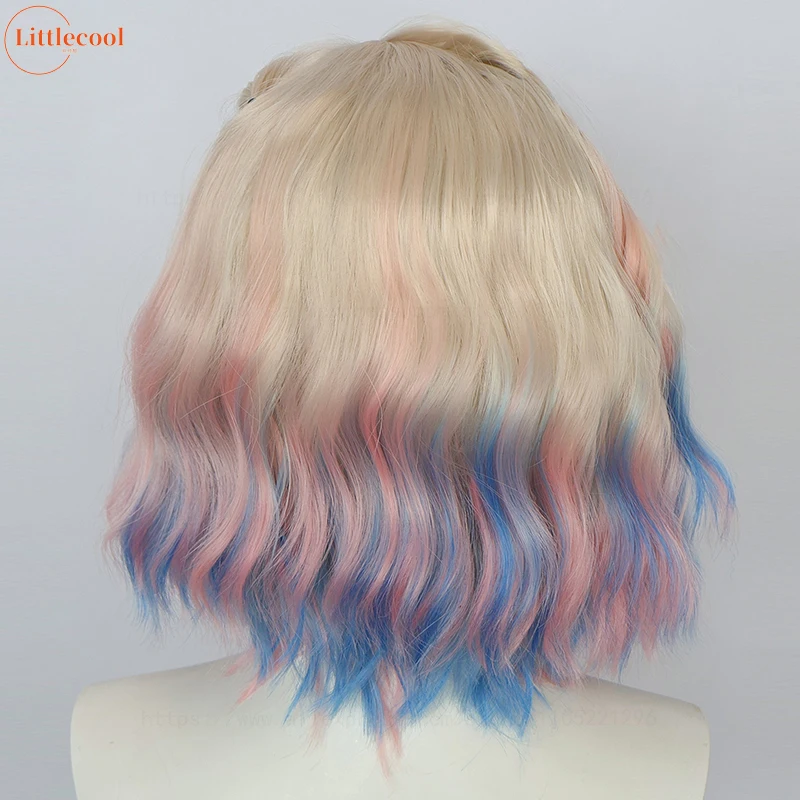 Hochwertige Enid Sinclair Cosplay-Perücke, blond, rosa, blau, lila, lockig, hitzebeständig, Kunsthaar, Anime-Perücken – Detail 4