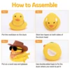 Cowboy Duck with Guns Car Dashboard Decorations Rubber Duck Car Ornaments with Cool Accessories Mini Swim Ring Sun Hat Sunglasse 3
