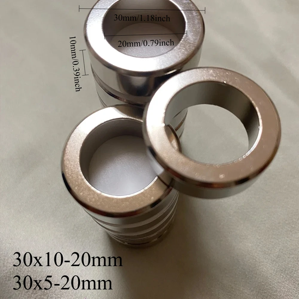 แม่เหล็ก N52 ริง 30x5-20 30x10-20 รู 20 มม. สำหรับมอเตอร์สกู๊ตเตอร์ แม่เหล็กสำหรับค้นหา ตู้เย็น เครื่องกำเนิดไฟฟ้า โรงงาน ผลิตตามสั่ง DIY วิทยาศาสตร์ตู้เย็น 1