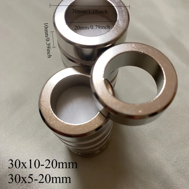 แม่เหล็ก N52 ริง 30x5-20 30x10-20 รู 20 มม. สำหรับมอเตอร์สกู๊ตเตอร์ แม่เหล็กสำหรับค้นหา ตู้เย็น เครื่องกำเนิดไฟฟ้า โรงงาน ผลิตตามสั่ง DIY วิทยาศาสตร์ตู้เย็น 1