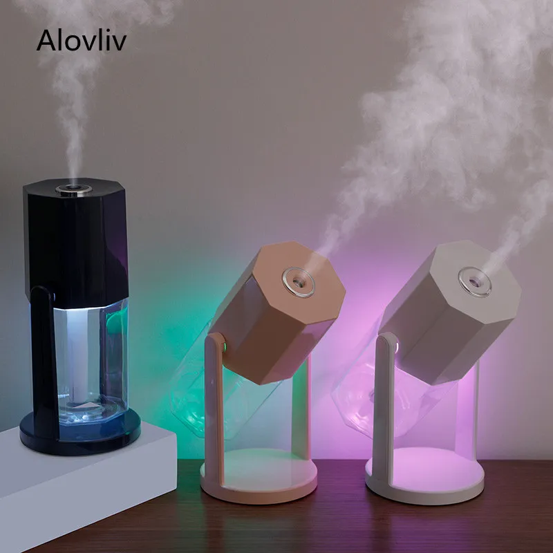 

240ml Rotating USB Air Humidifier For Home Ultrasonic Car Mist Maker With Colorful Night Lights Mini Desktop Air Purifier