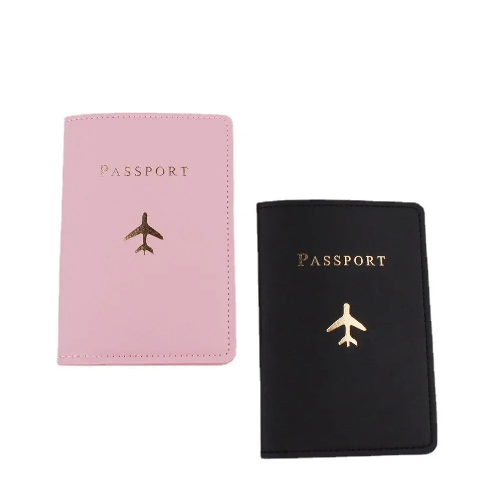 

2023 Lover Couple Passport Cover Hot Stamping Simple Plane Women Men Travel Wedding Passport Cover Holder Fashion Wedding Gift