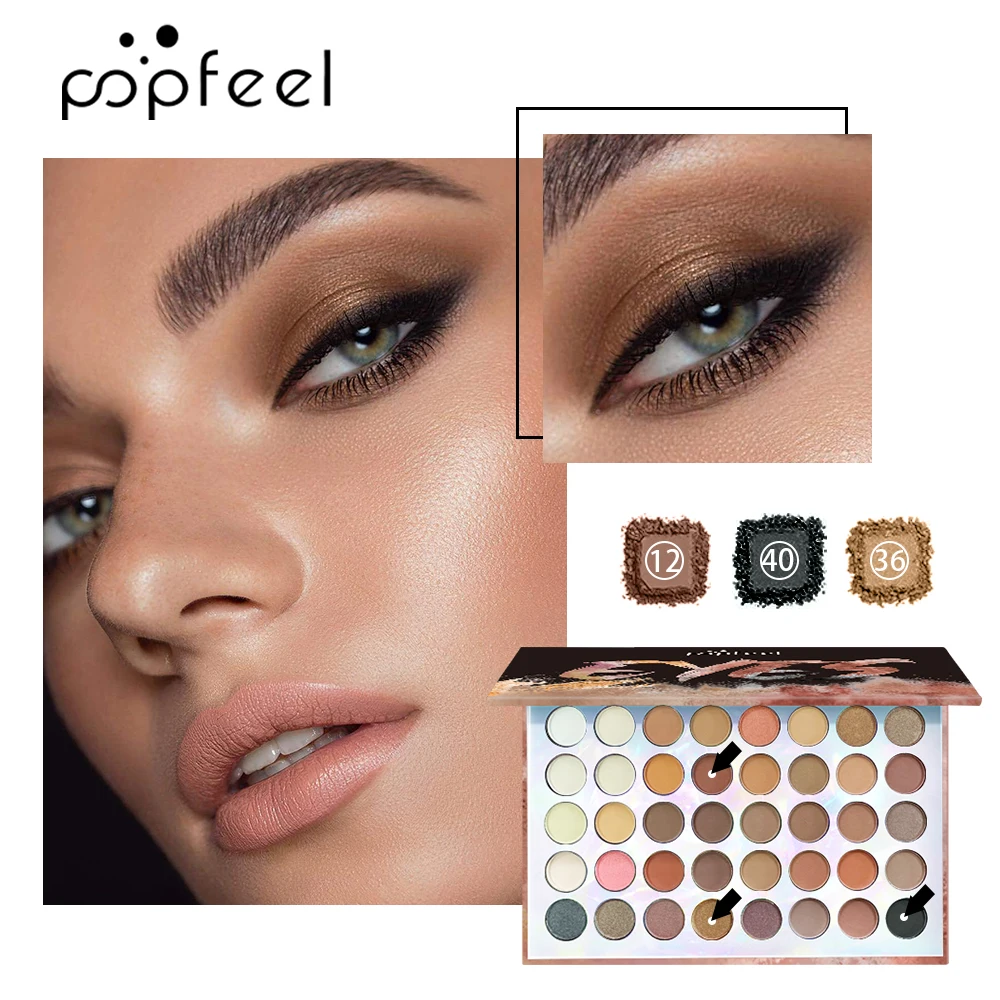 POPFEEL Professional Eye Makeup Combination Set-40 Colors Eyeshadow Palette, Eyeliner, Eyebrow Pencil, Mascara & Makeup Brushe