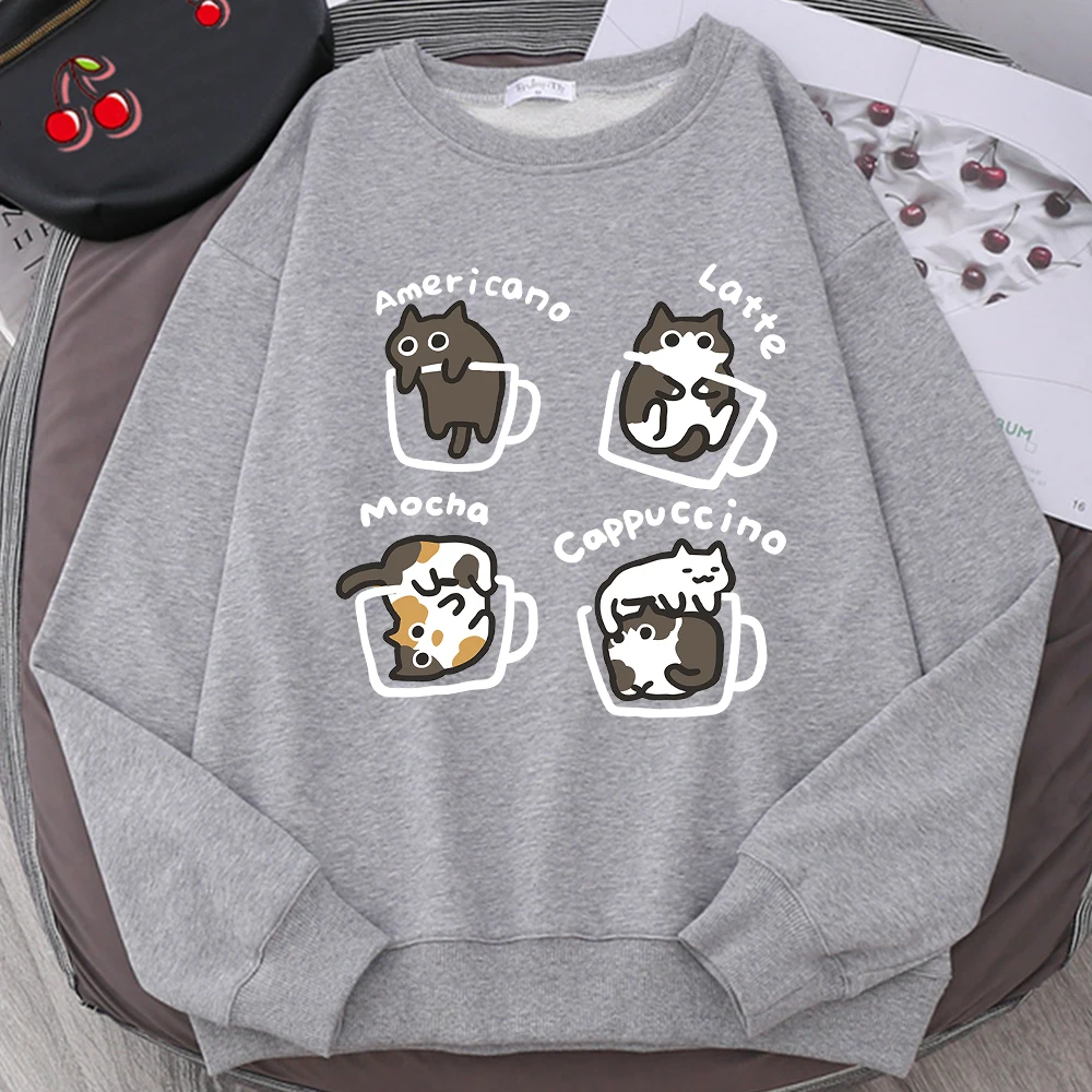 Cute Cat Cartoon Print Oversized Hoodie - Unisex Cozy Autumn Sweatshirt