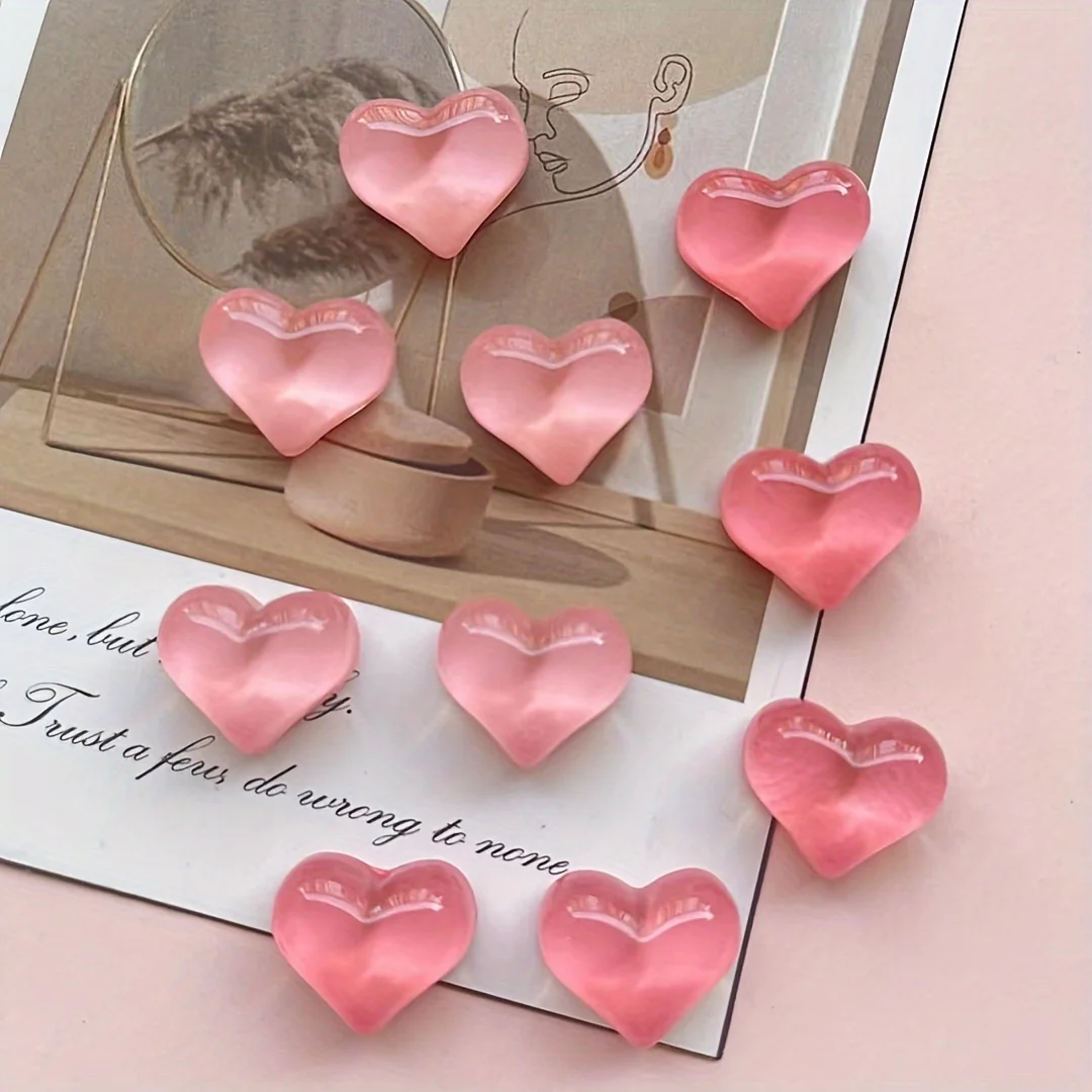 Heart-shaped Resin Refrigerator Magnets 10pcs