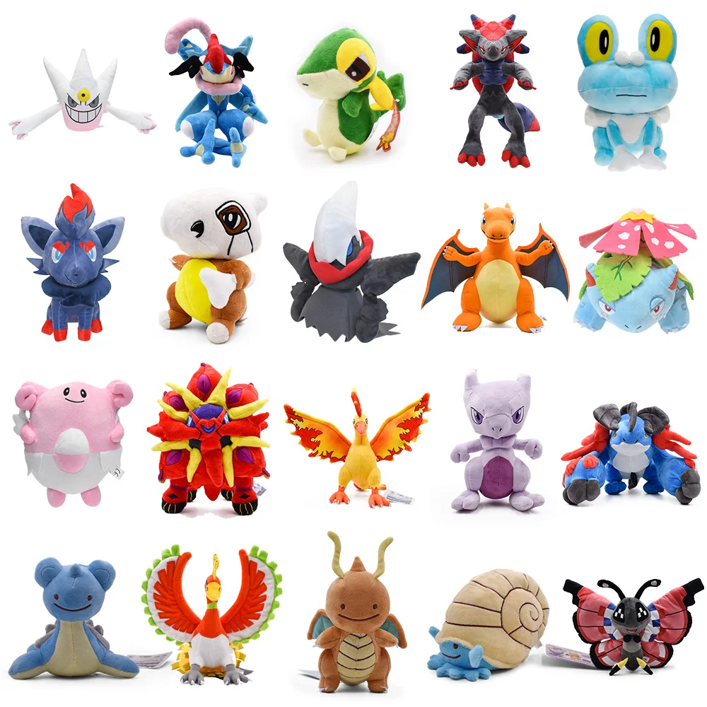 Pokemon Plush toys Soft stuffed Anime dolls Gengar Greninja Zoroark Froakie Mewtwo Blissey Darkrai Venusaur Moltres 20 styles